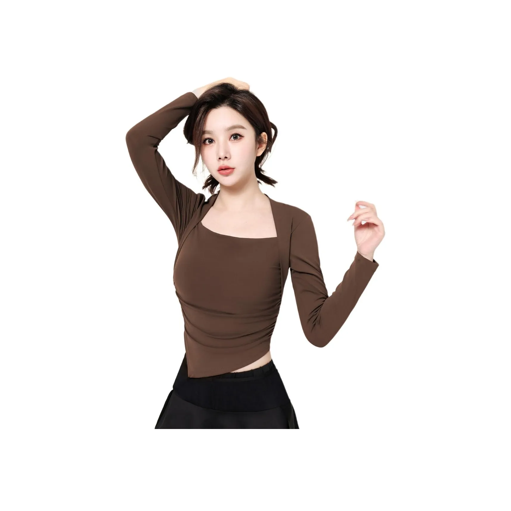 Барби Каштановый Zongzi [Фиксированная чашка Ван-Пис] Женская Йога T-рубашка