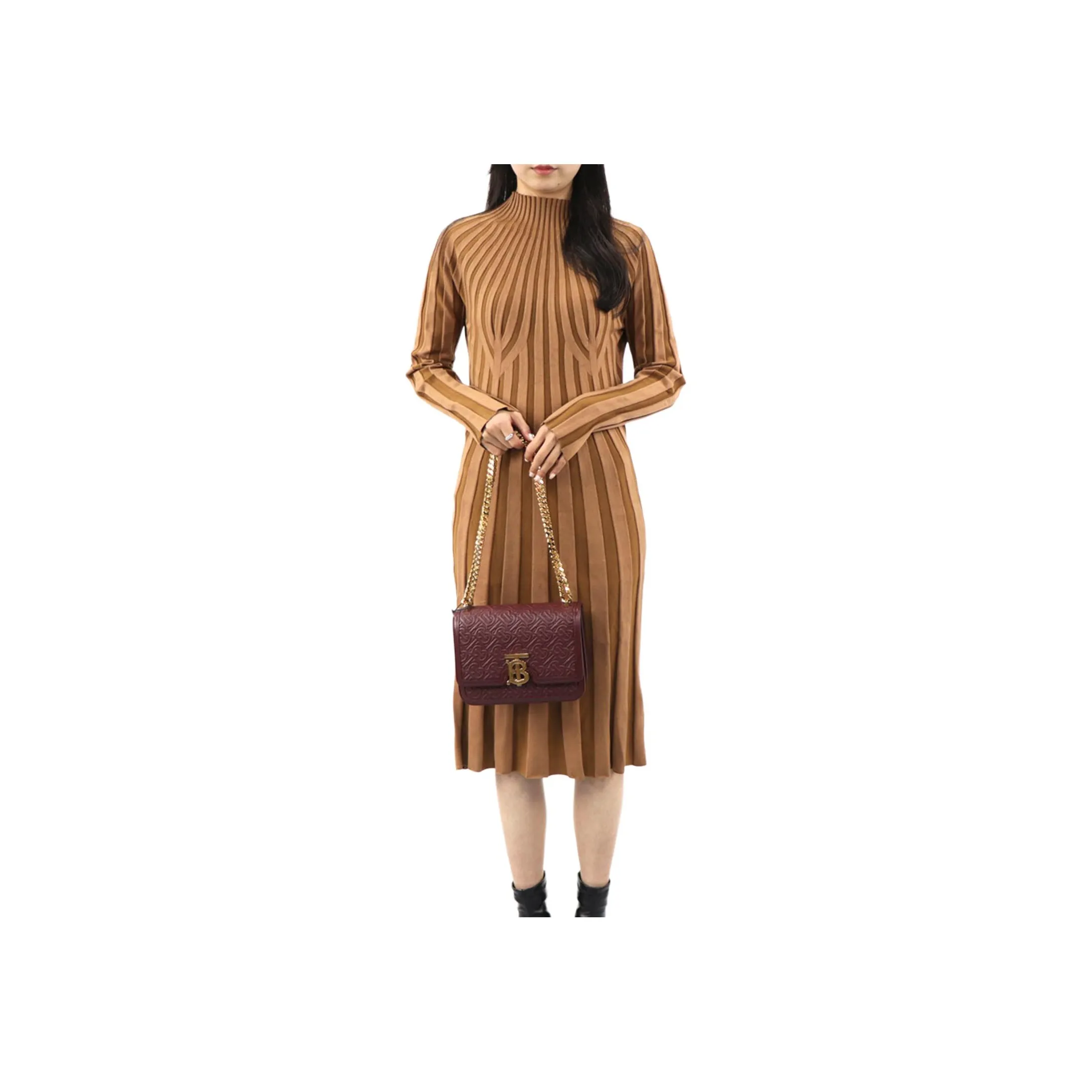 Burberry Long Sleeved Dress Women's Brown