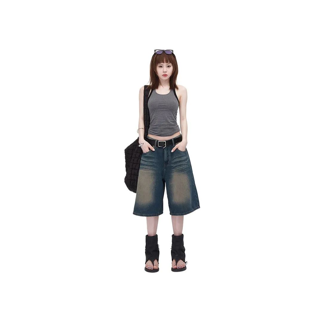 Kazakhstan Denim Shorts Women's Vintage Blue