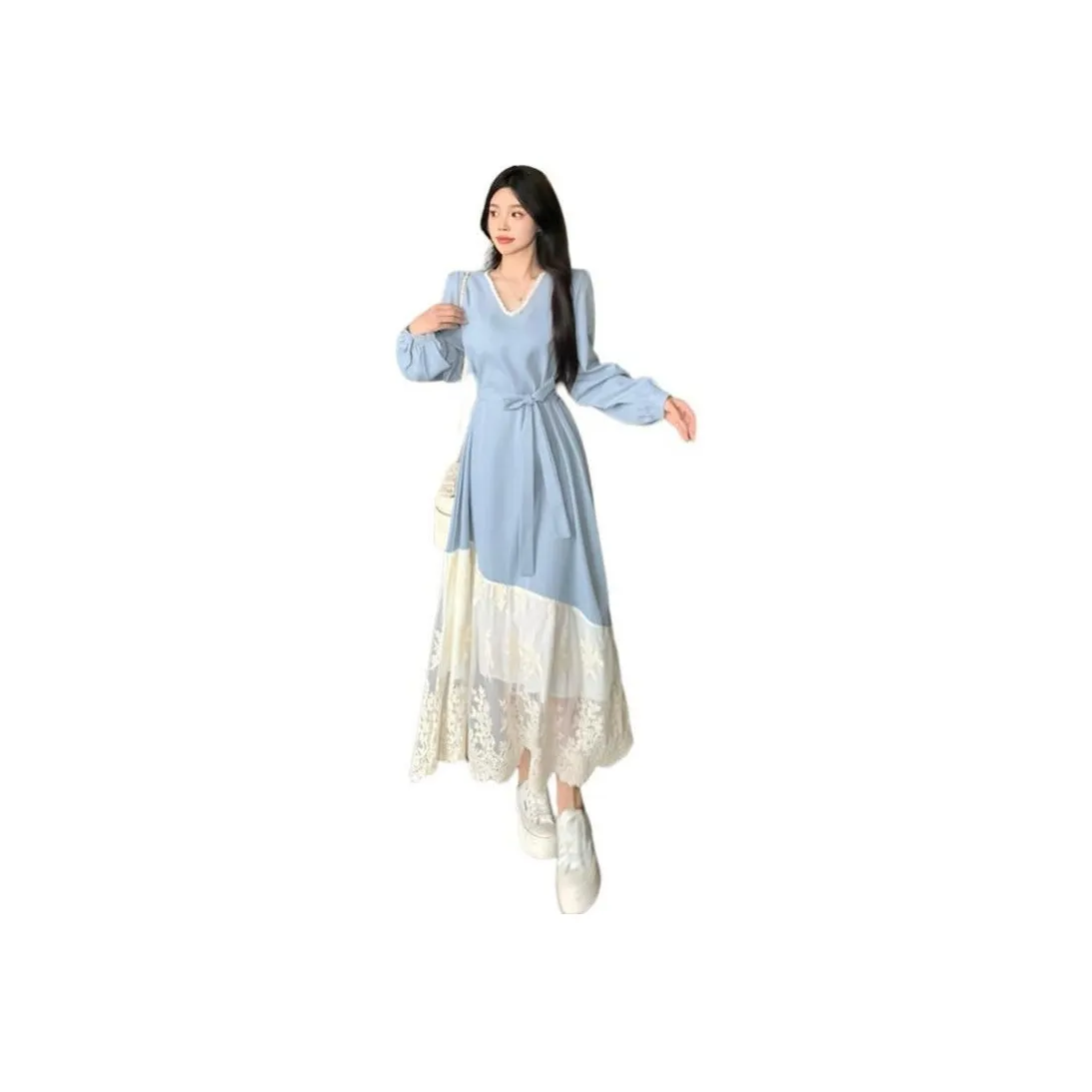 ZCDECO Long Sleeved Dress Women's Light Blue