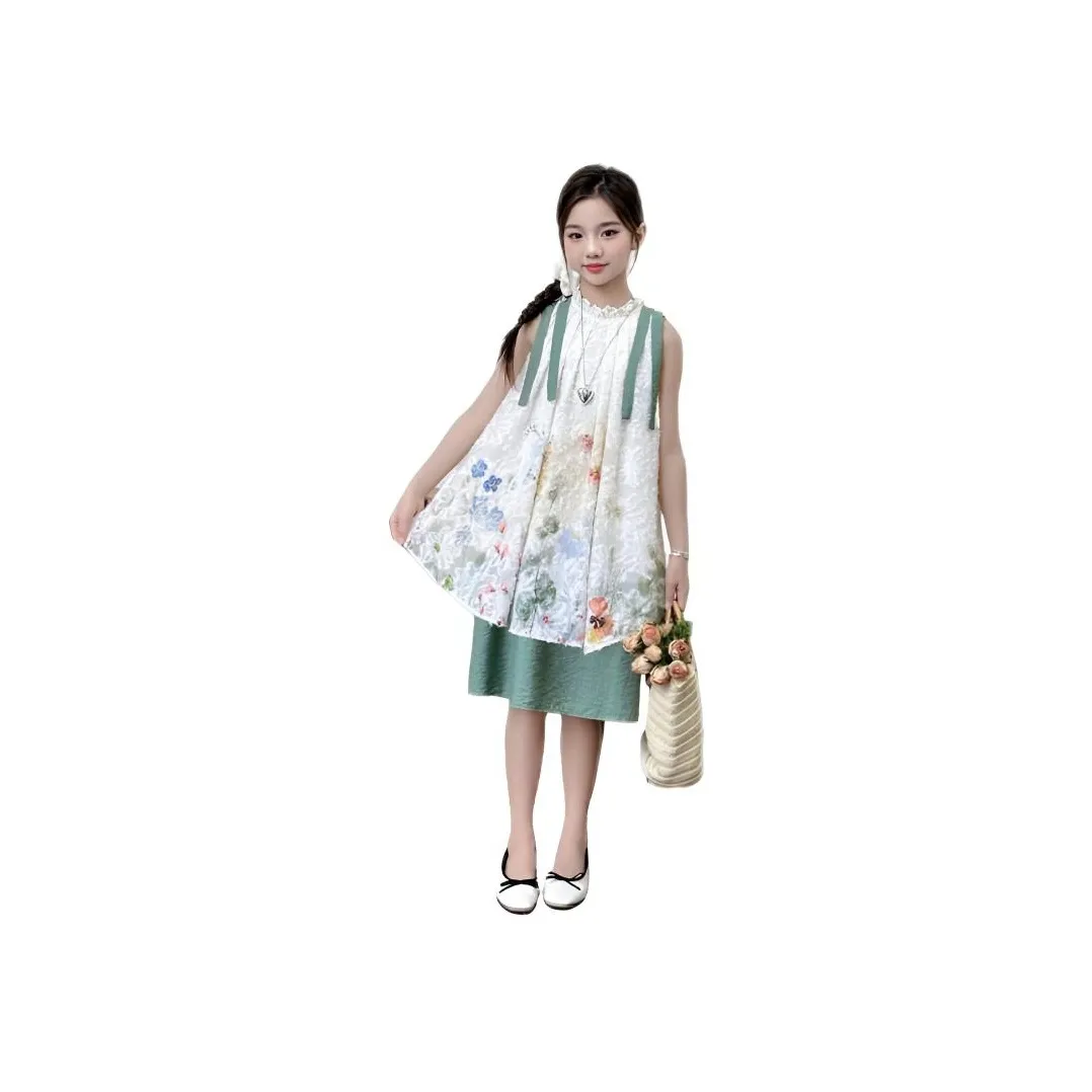 Than Than Me Женский Летний Юбка Детская Одежда Модное Цветочное Платье Свежее Платье Принцессы Модный Бренд для Подростков