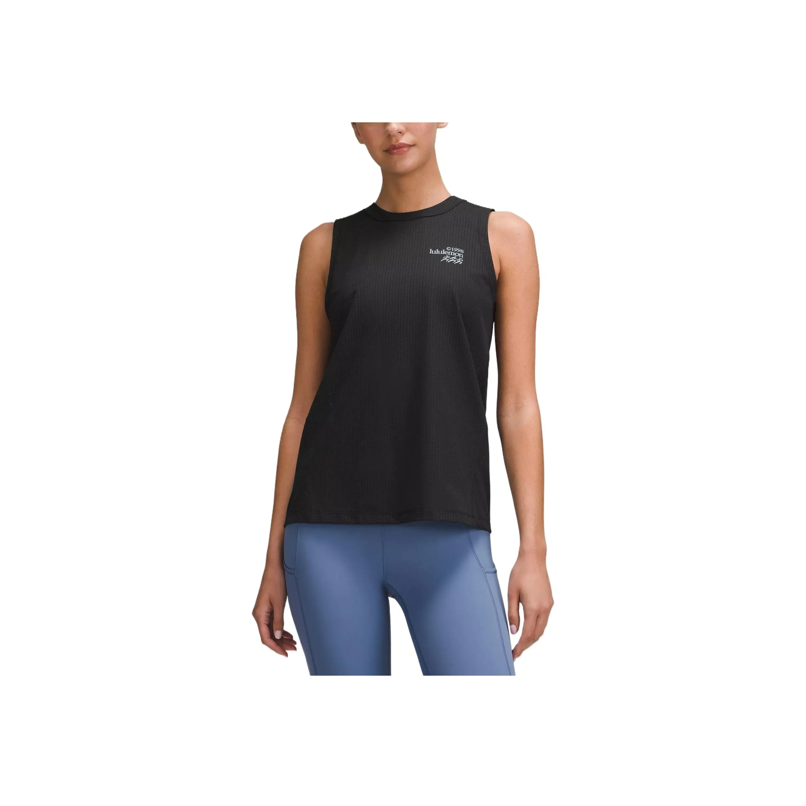 Lululemon Breathable Running Tank Top Graphic Sport Vests Women's Black