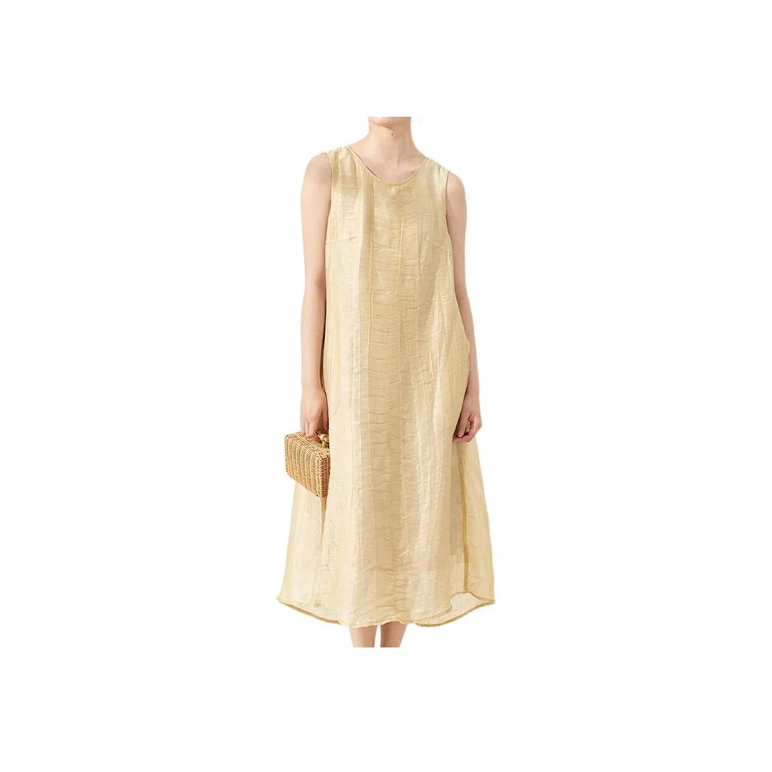 ZIMO Sleeveless Dress Women's Light Yellow