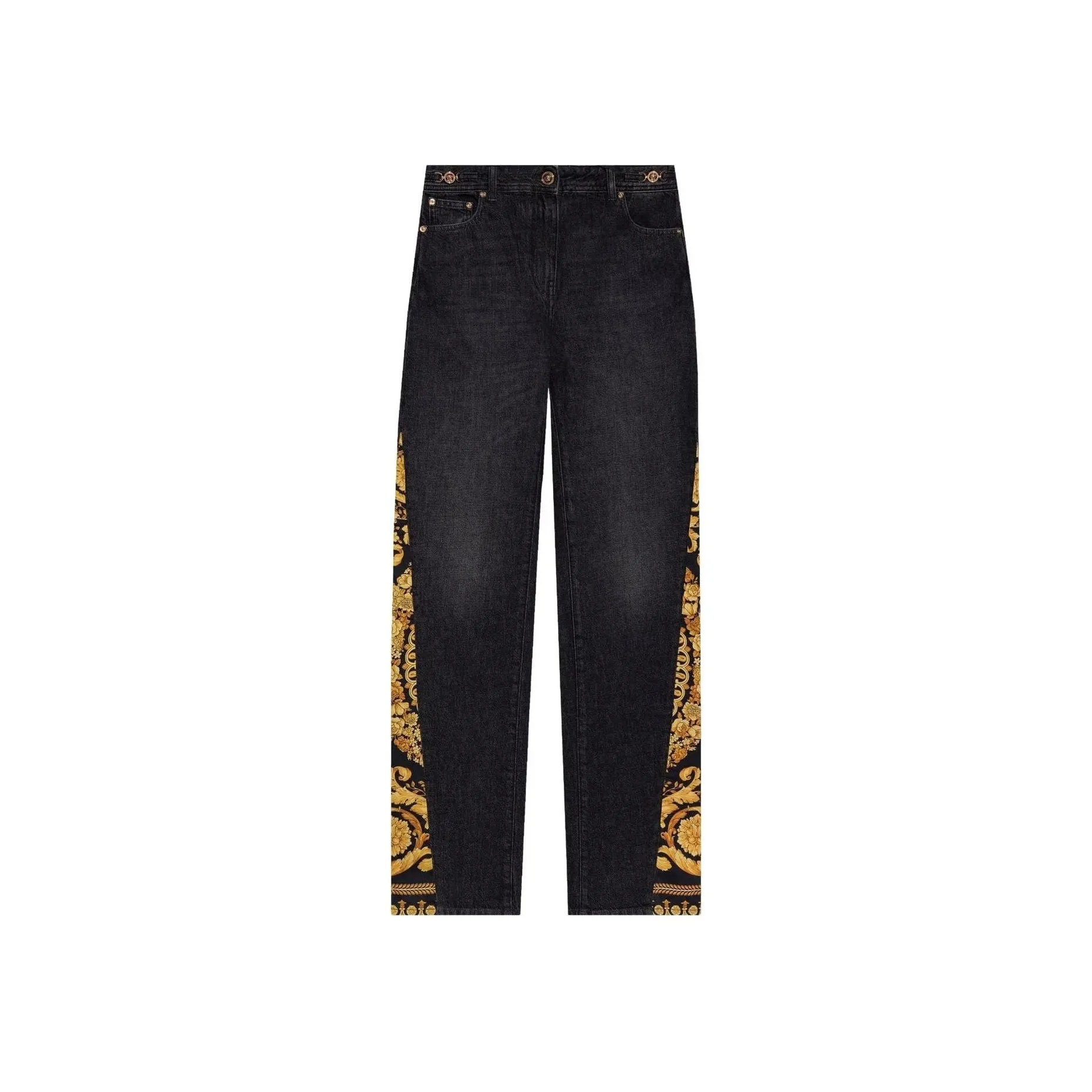 VERSACE Denim Pants 'Black/Multicolor'