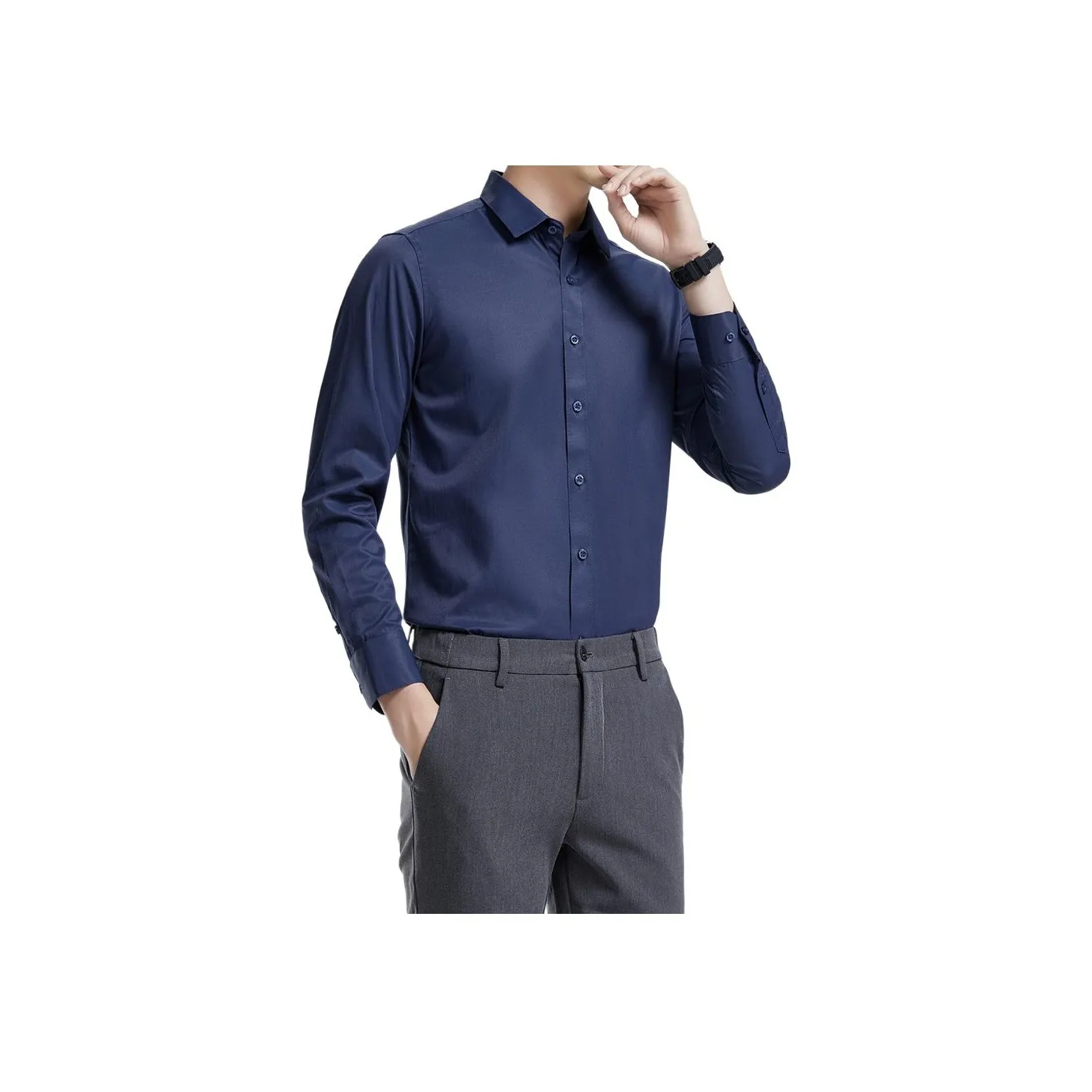 PERDONTOO Длинный рукав рубашка деловой повседневный стиль формальная одежда рубашка мужская