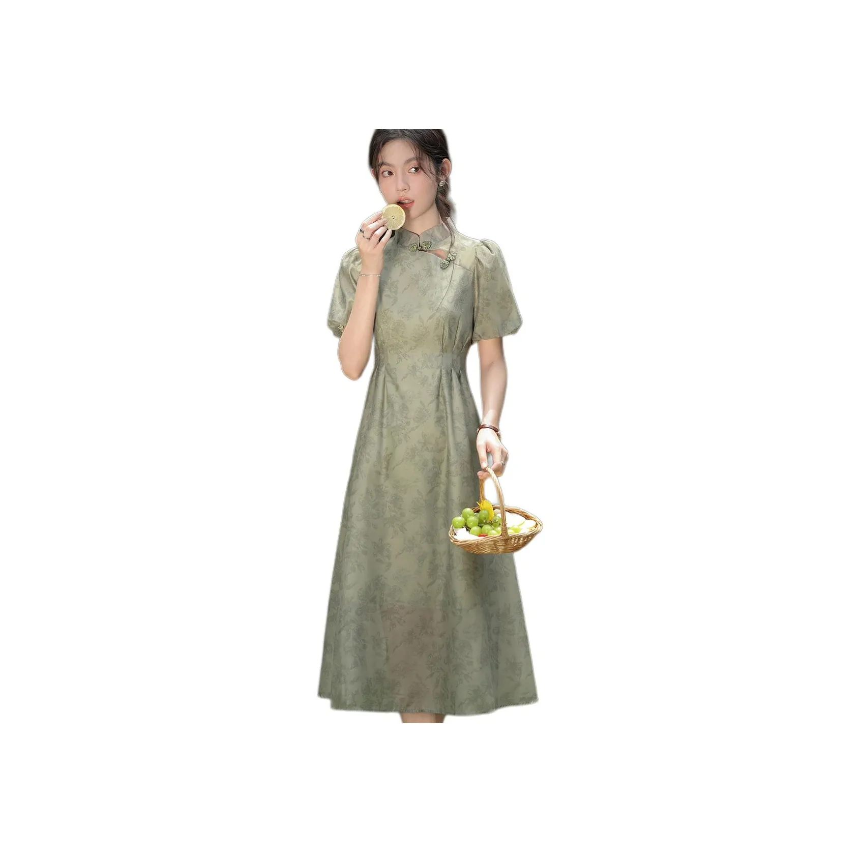 Alxnan Short Sleeved Dress Women's Green