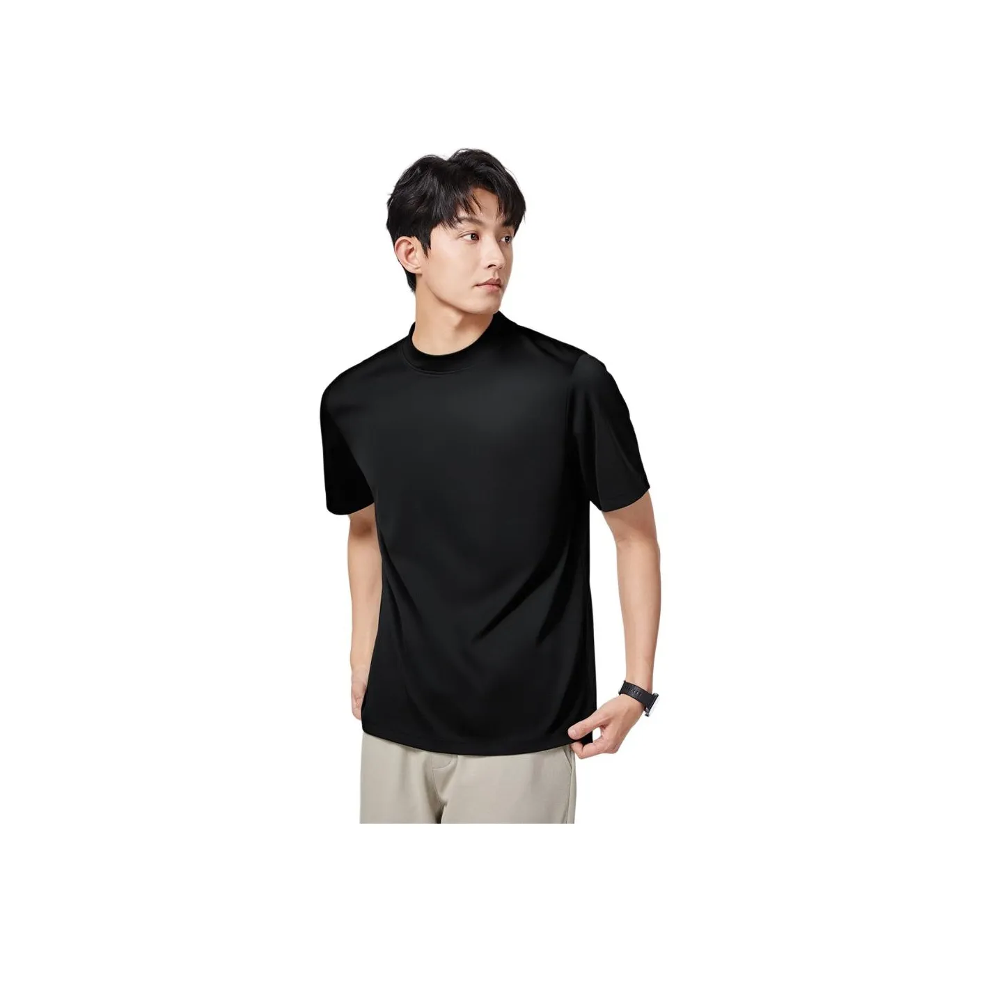 PERDONTOO Короткий рукав T-рубашки High End с высоким воротником Мужской