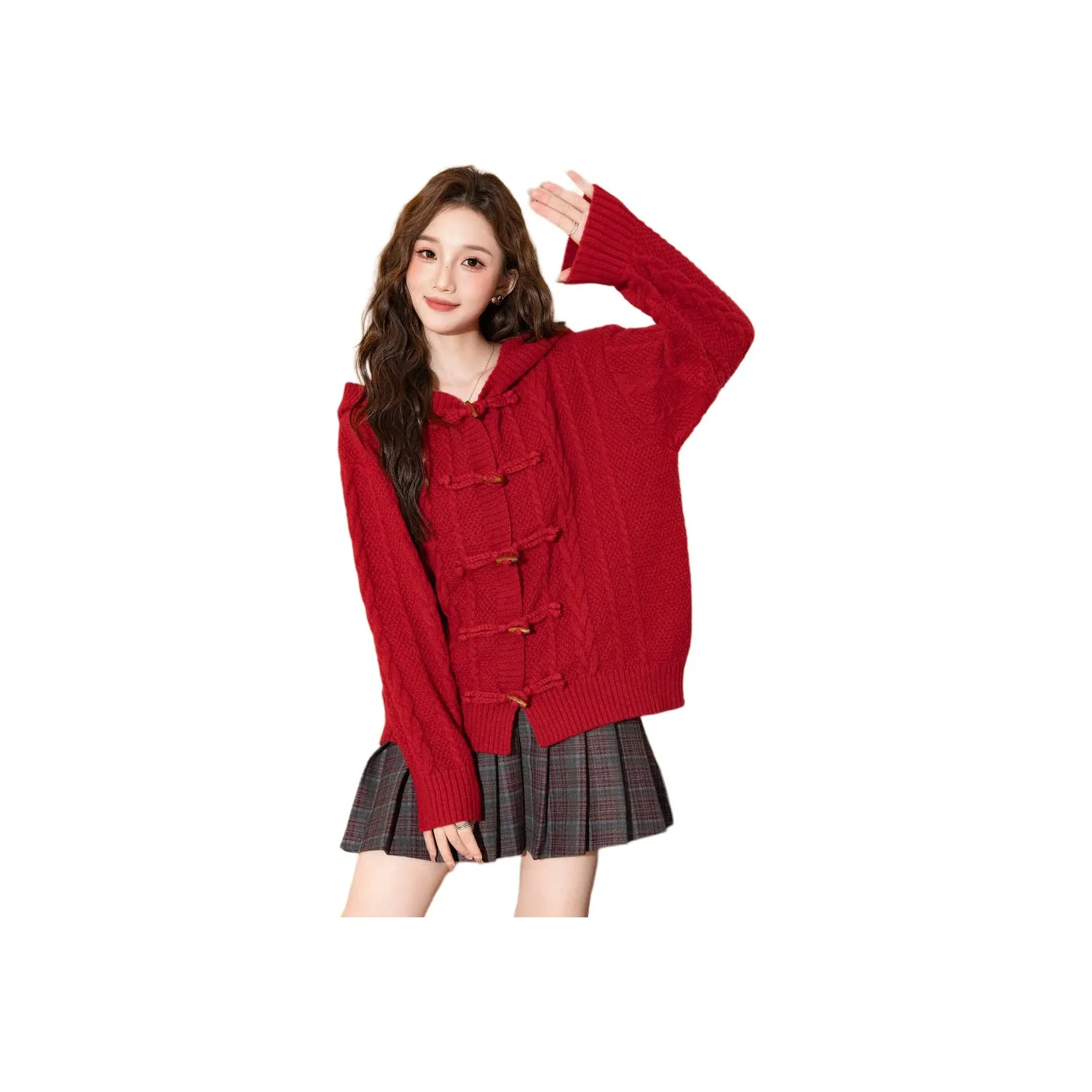 Tonlion Свитер Женский Китайский Красный