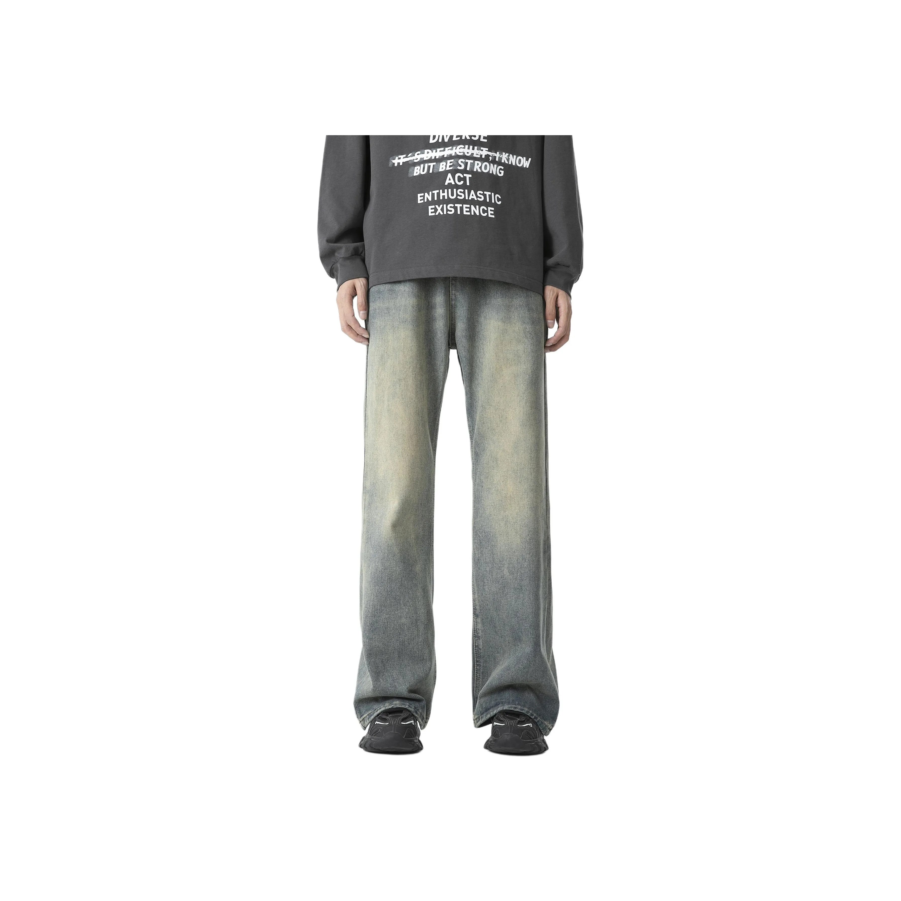 REXSHION Jeans Unisex Vintage Blue