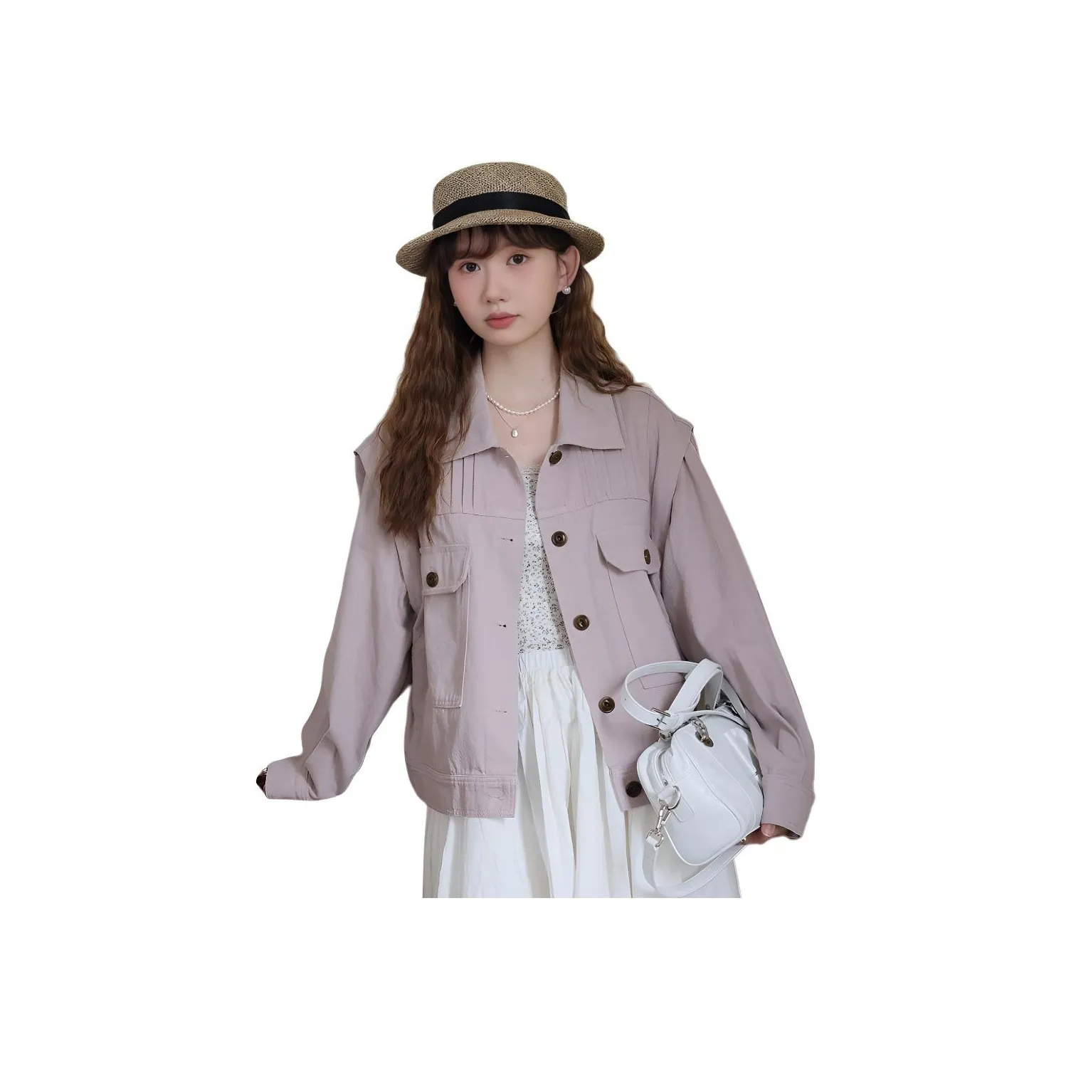 HTHK Светло-фиолетовый Женские Джинсовые Куртки