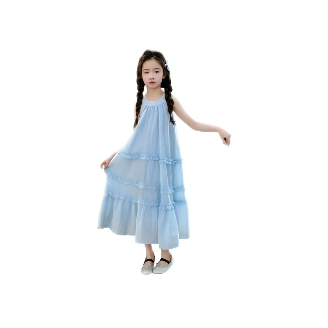 Than than me Синий Платье для школьного возраста