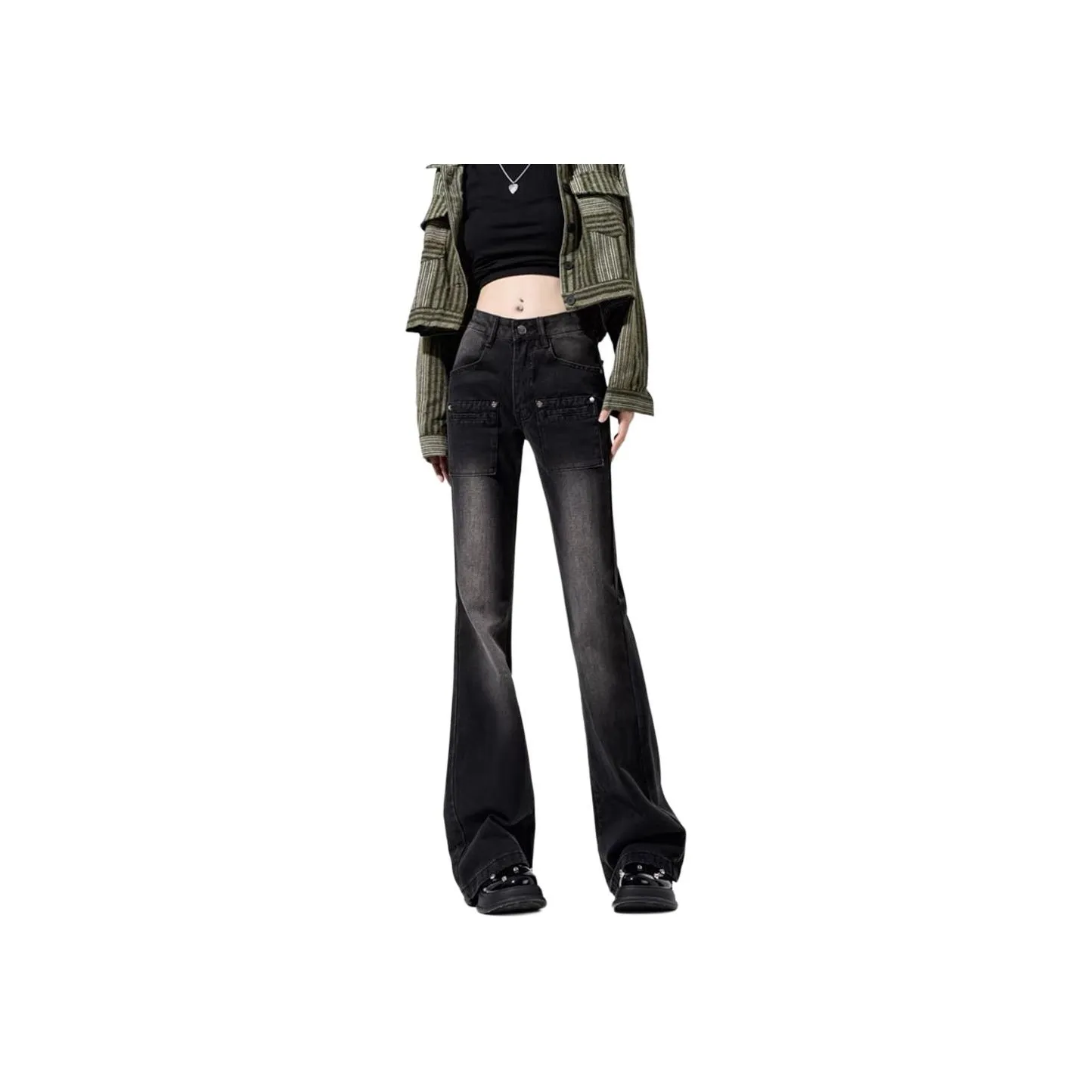 NHZN Черные Женские Джинсы