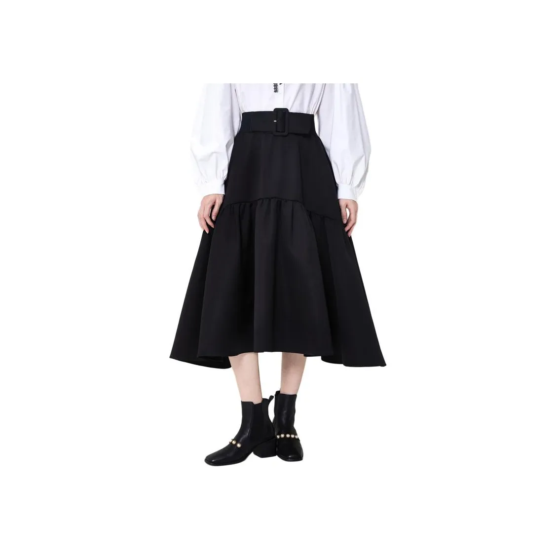 Caroline Повседневный Длинный Юбка Женская Черная