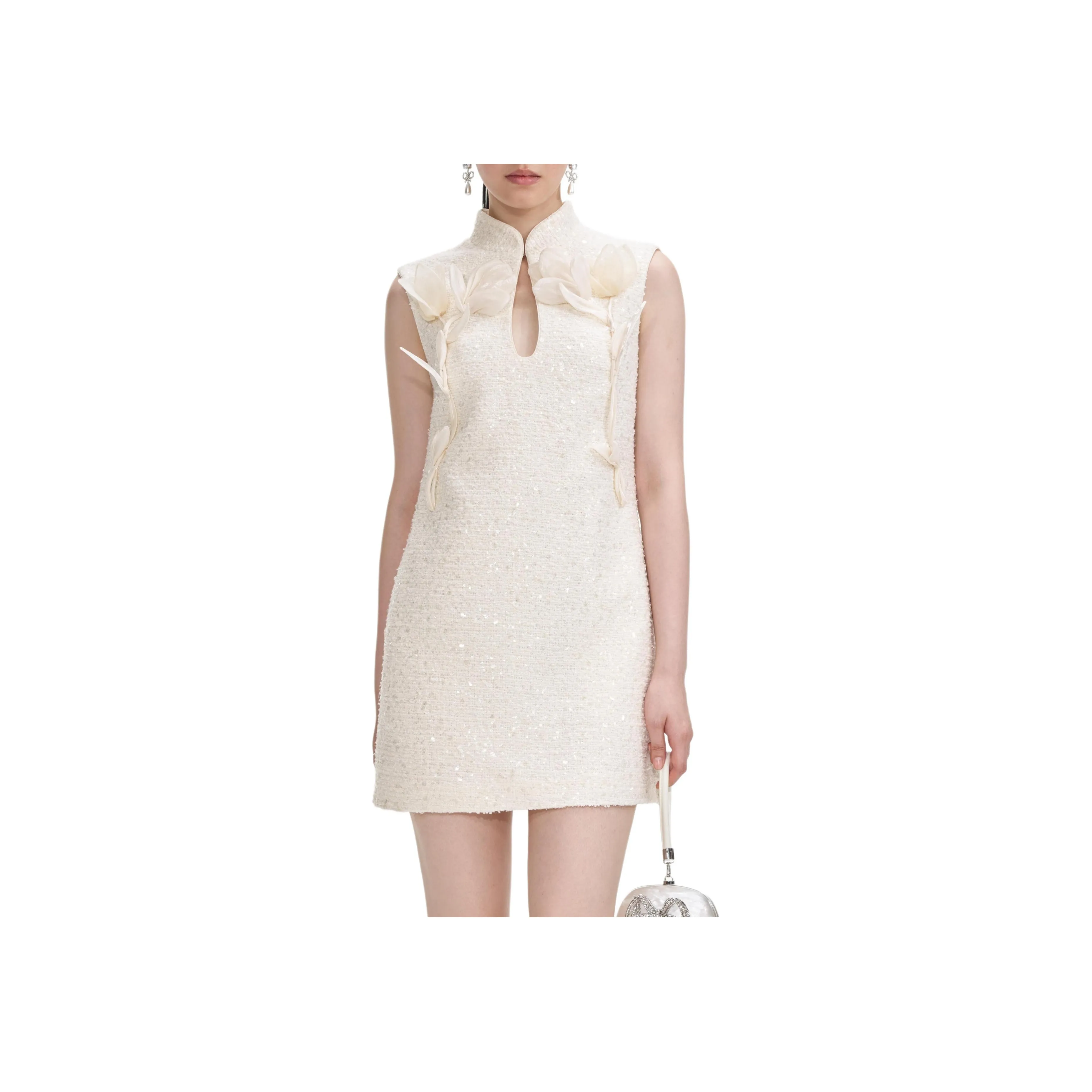 Self portrait Boucle Flower Motif Mini Dress
