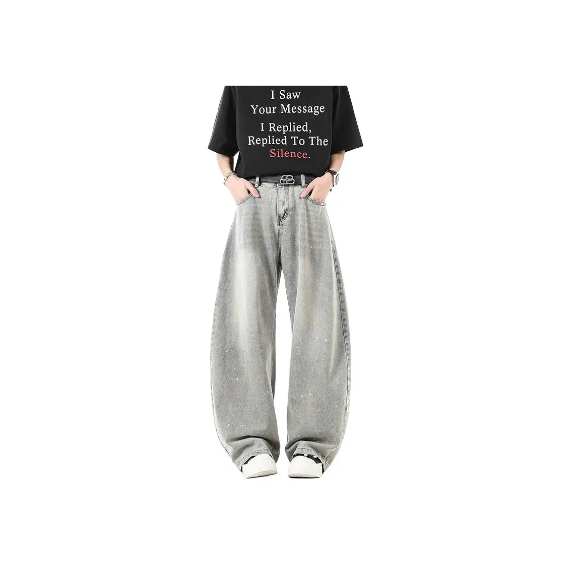 CLOR Серые Унисекс Джинсы