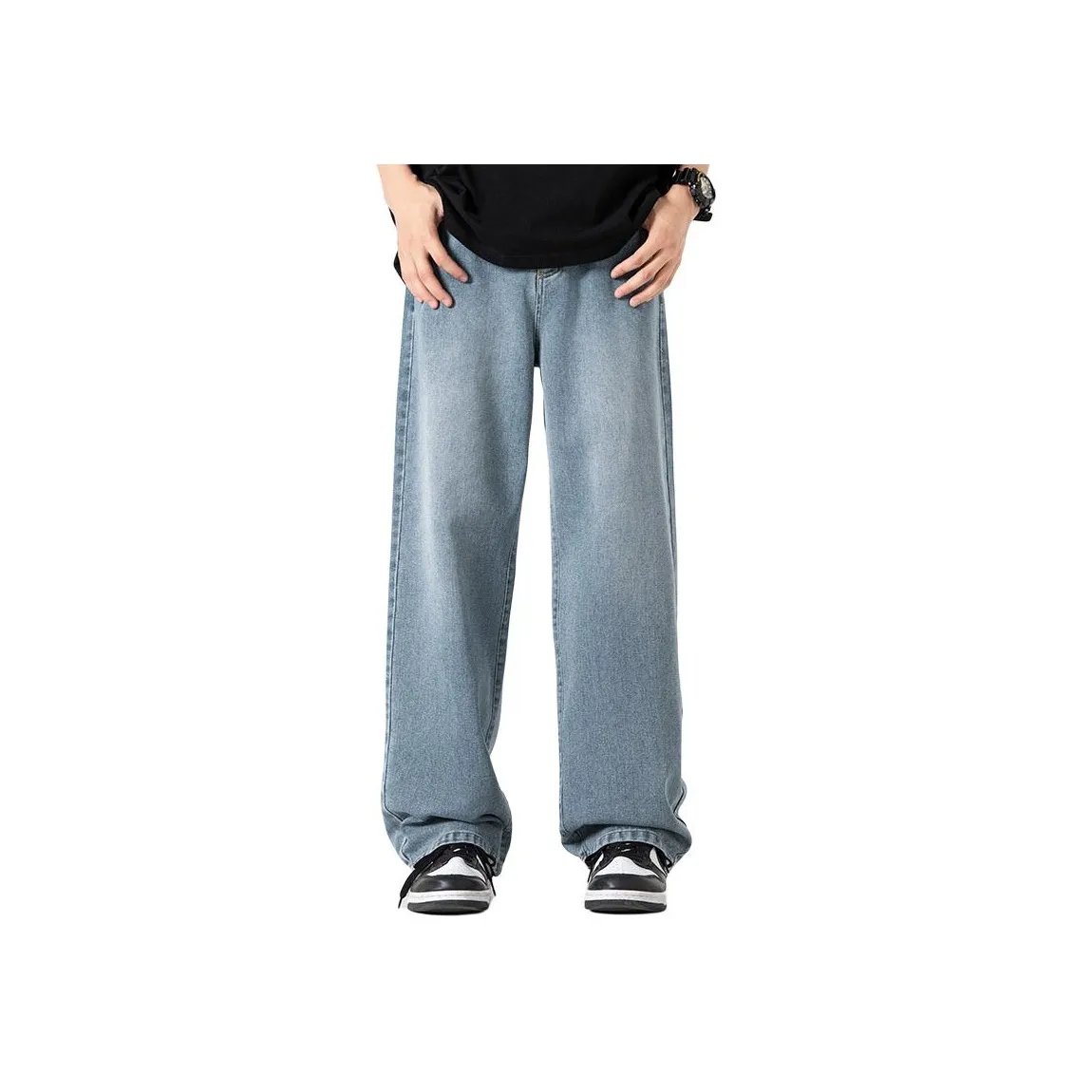 WOOD SOON Брюки Мужские Джинсовые Синий