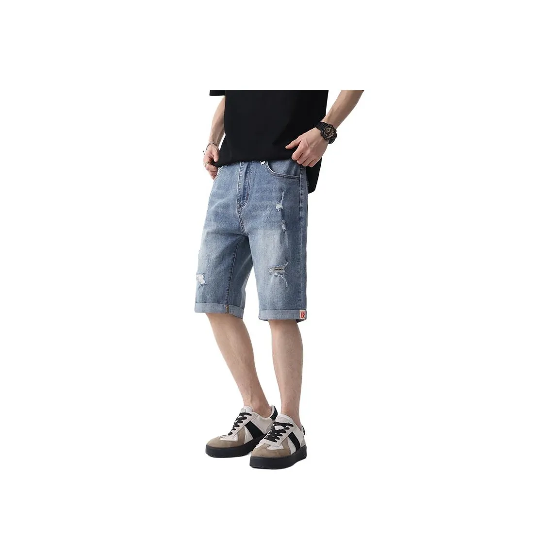GEOREFOOL 3008 Blue Men's Denim Shorts