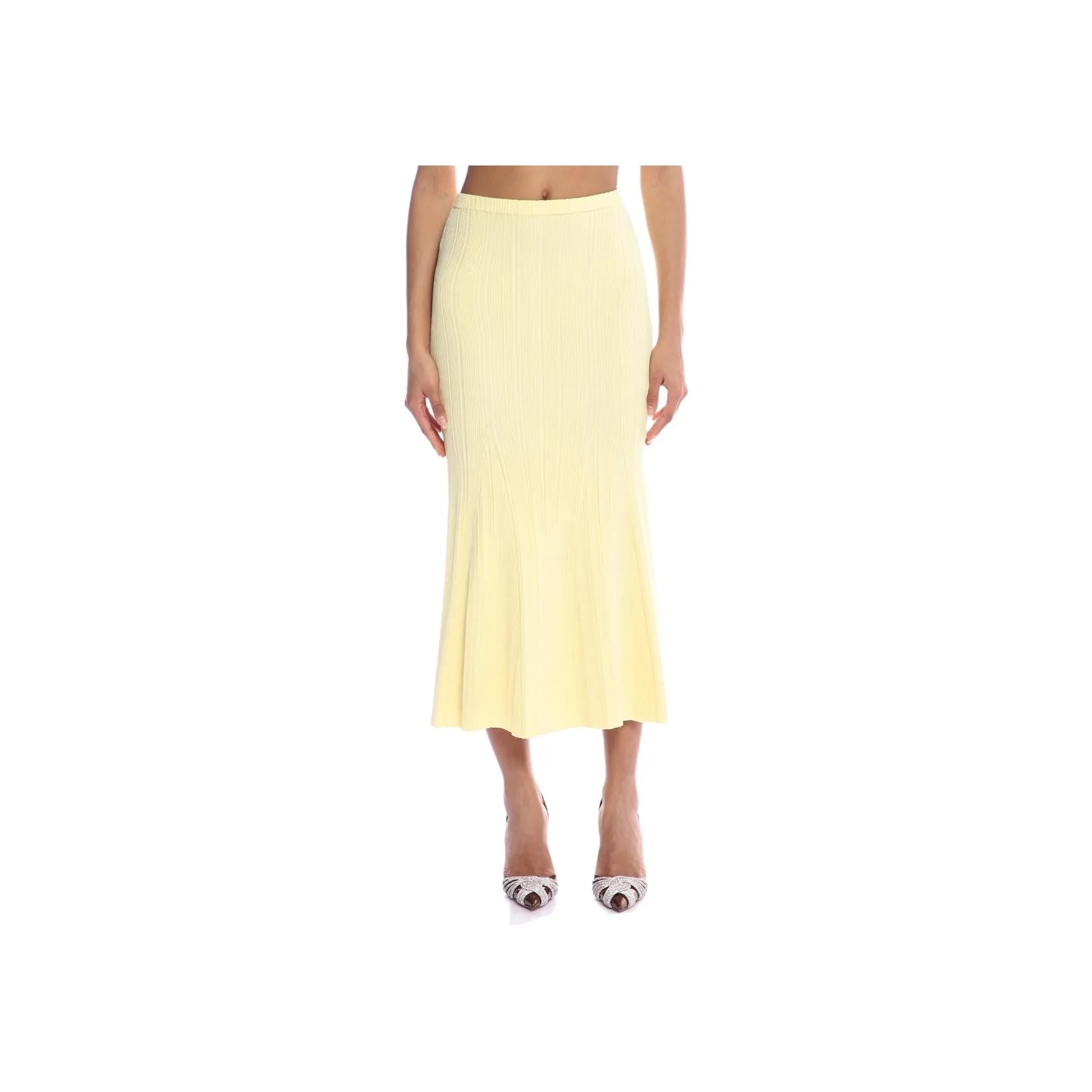 Self portrait Ribbed knit Midi Skirt