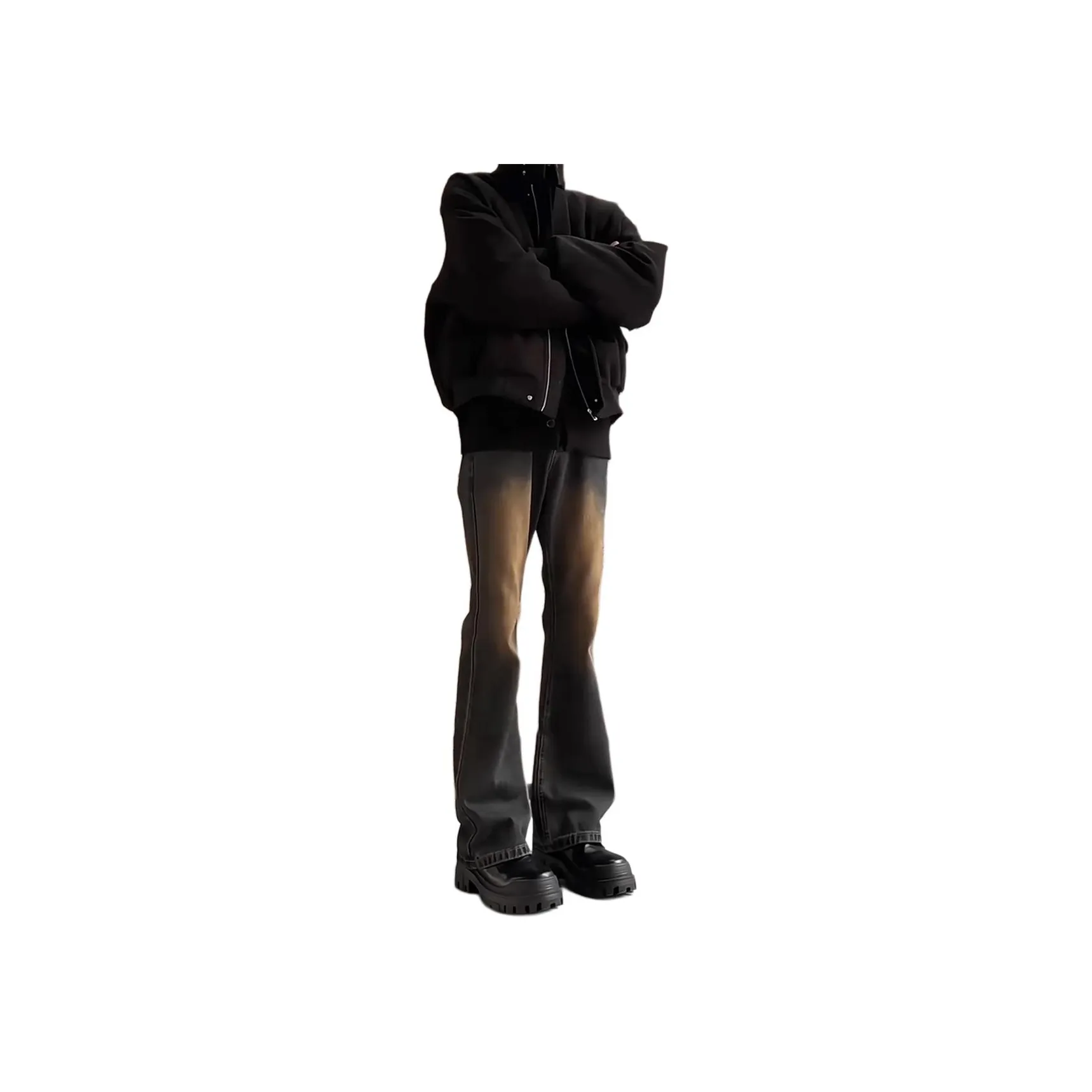 XUBAIHUO Ржавый Земляной тон Унисекс Джинсы