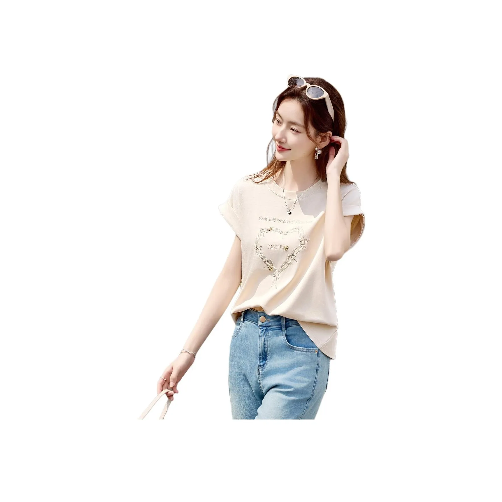 Still quiet T Shirts Women's Apricot