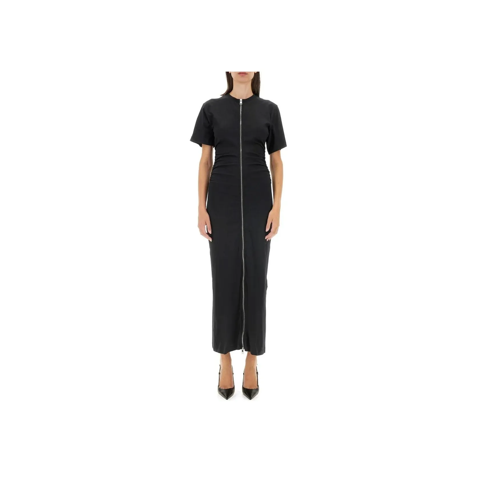 MSGM Short Sleeved Zip Up Maxi Dress
