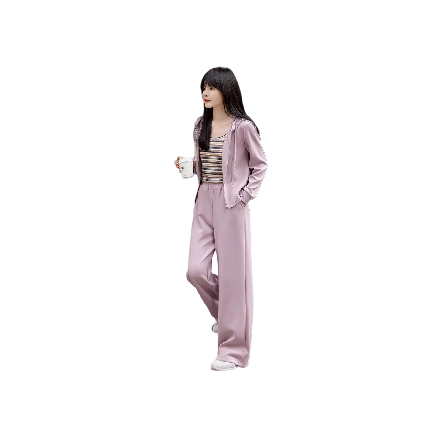 Mo Han Yi Mei Повседневный костюм женский светлая орхидея фиолетовый