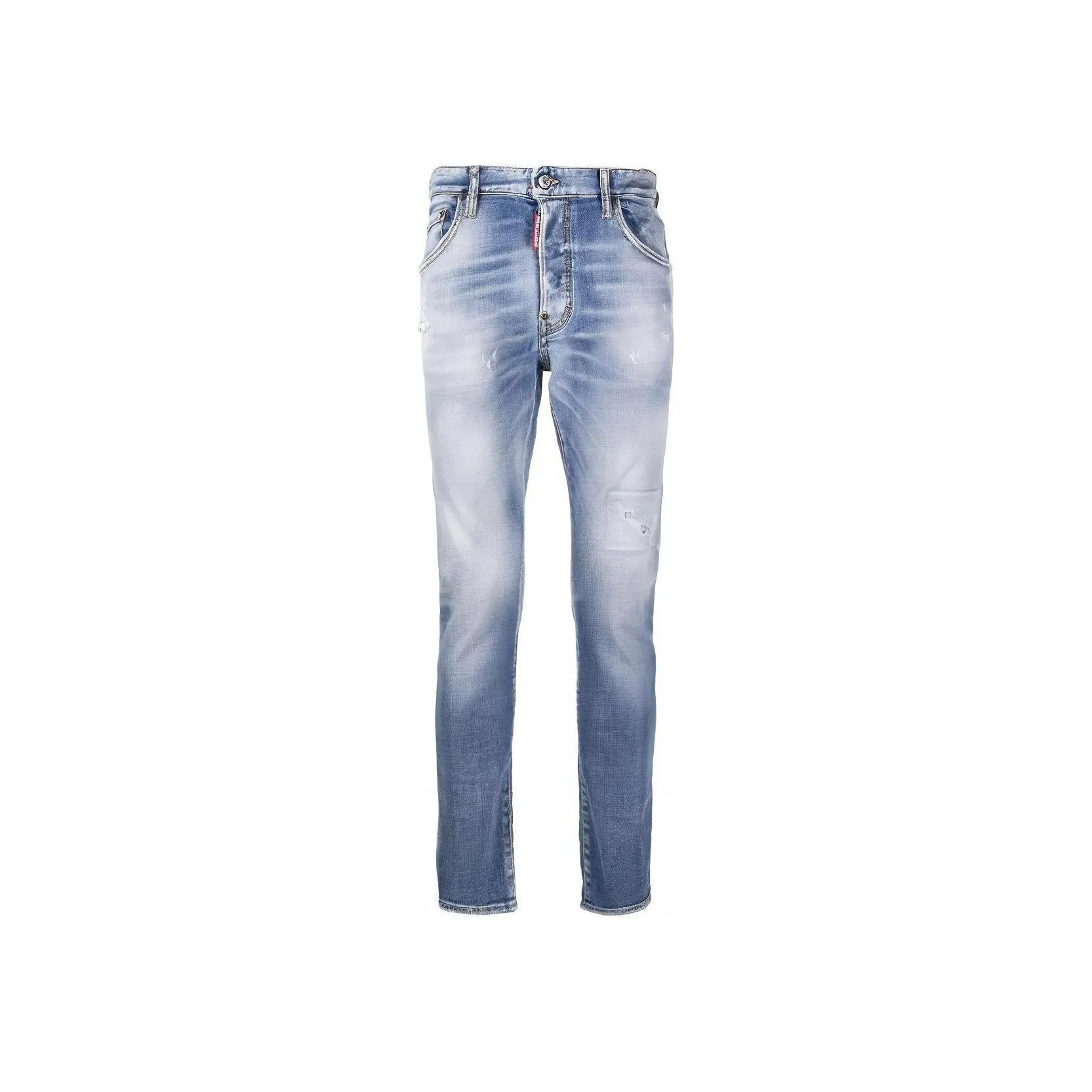 Dsquared2 Logo Patch Distressed Slim Fit Jeans