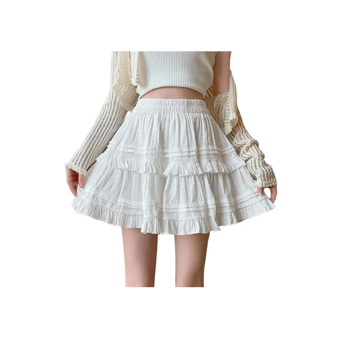 MM Повседневные короткие юбки Женские Белые