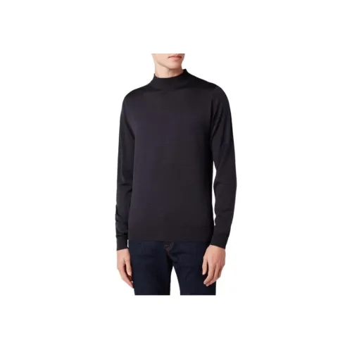 JOHN SMEDLEY Черный Мужские Свитеры