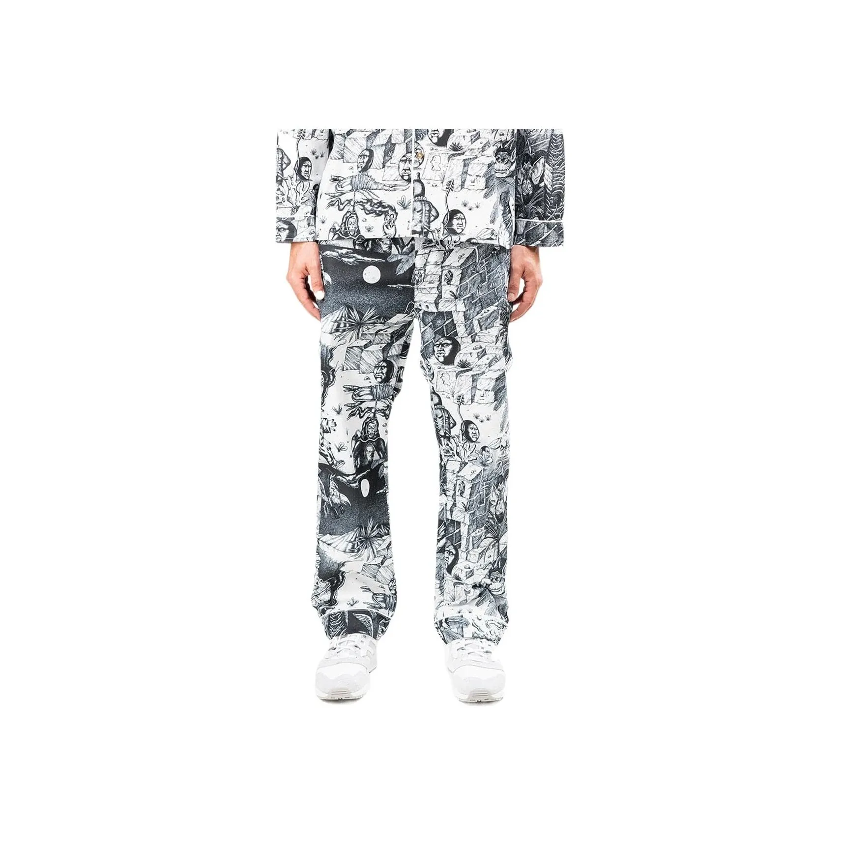 Brain Dead FW22 Casual Pants Men's Gray White