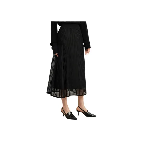 TKY SHOP Черные Женские Повседневные Длинные Юбки