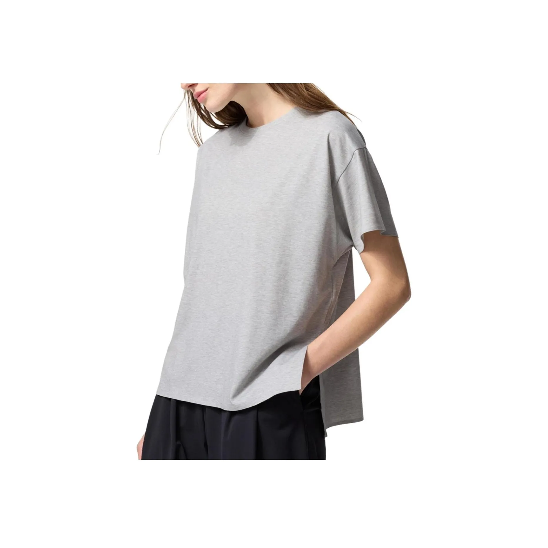 UNIQLO AIRism Mesh Series T Shirt Women's Gray