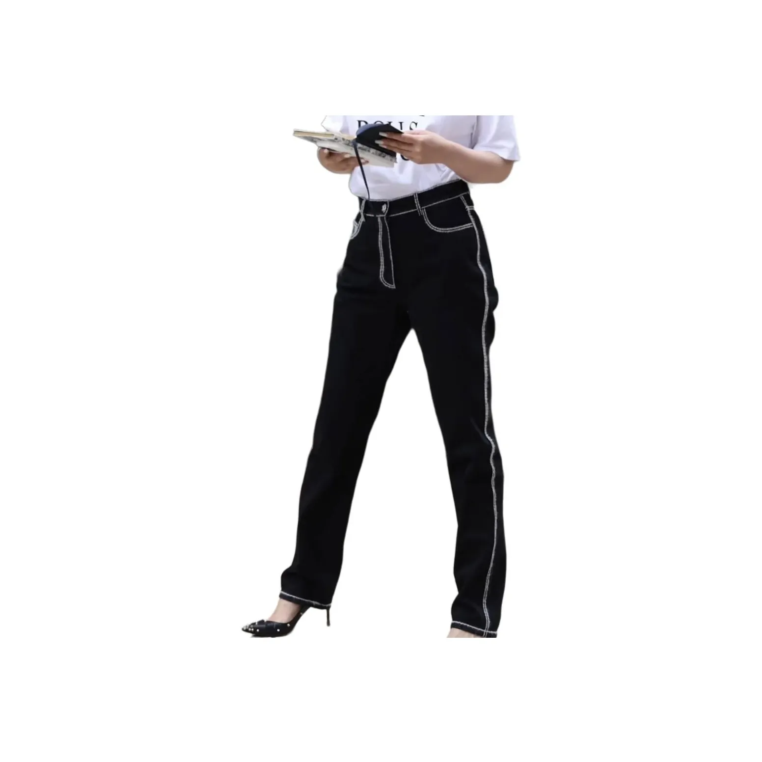 CHANEL COCO NEIGE Series Jeans Women's Black