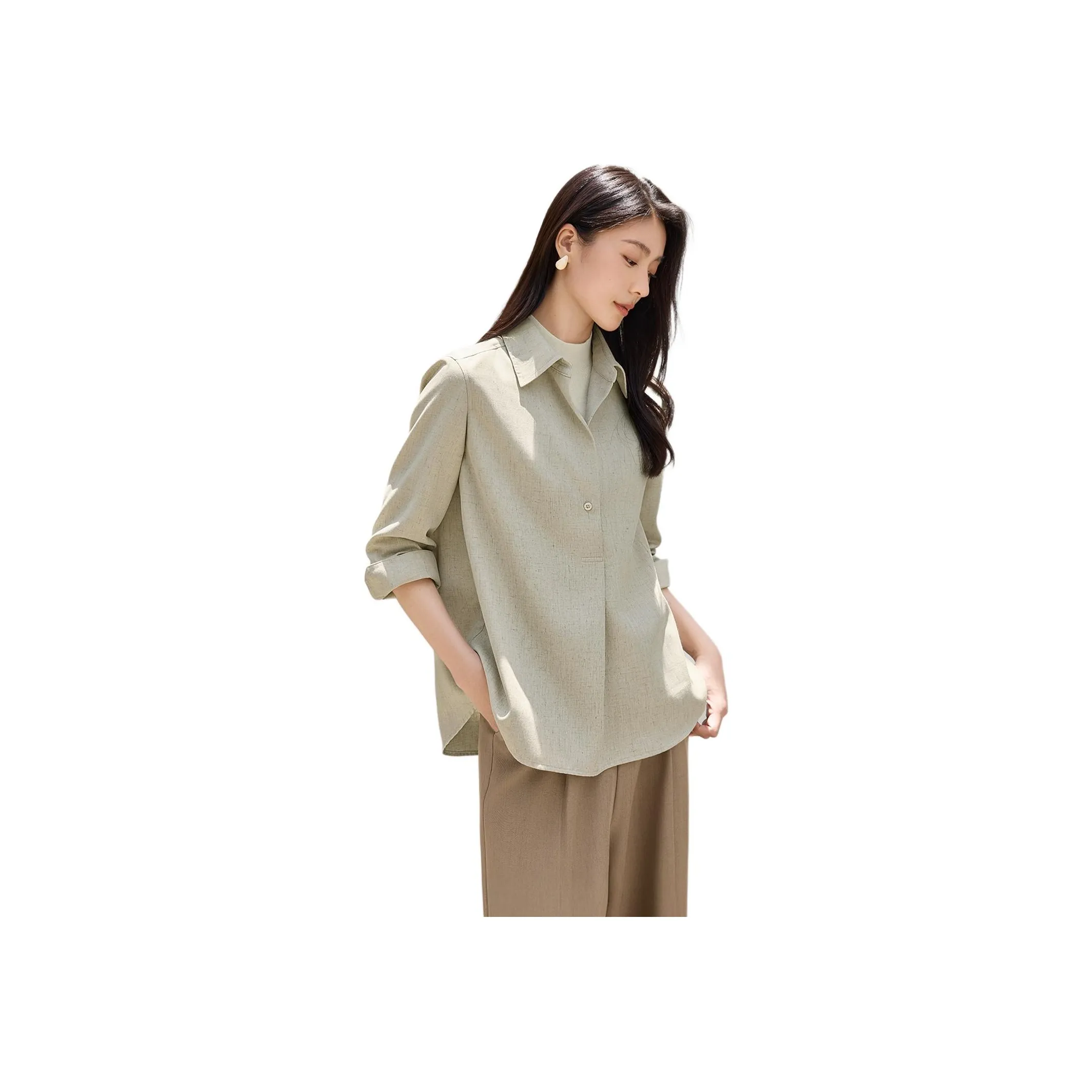 IHIMI Светлый хаки Женские рубашки