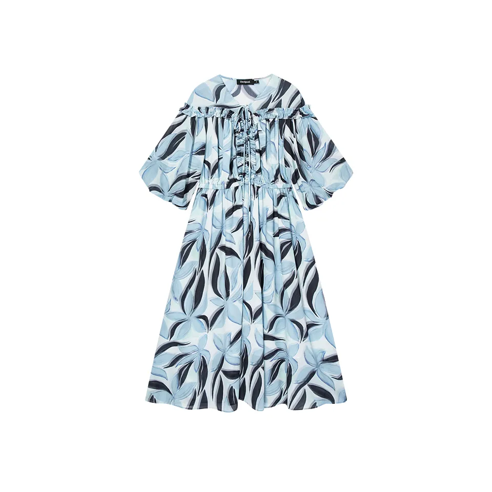 Desigual Длинное платье с длинными рукавами женское