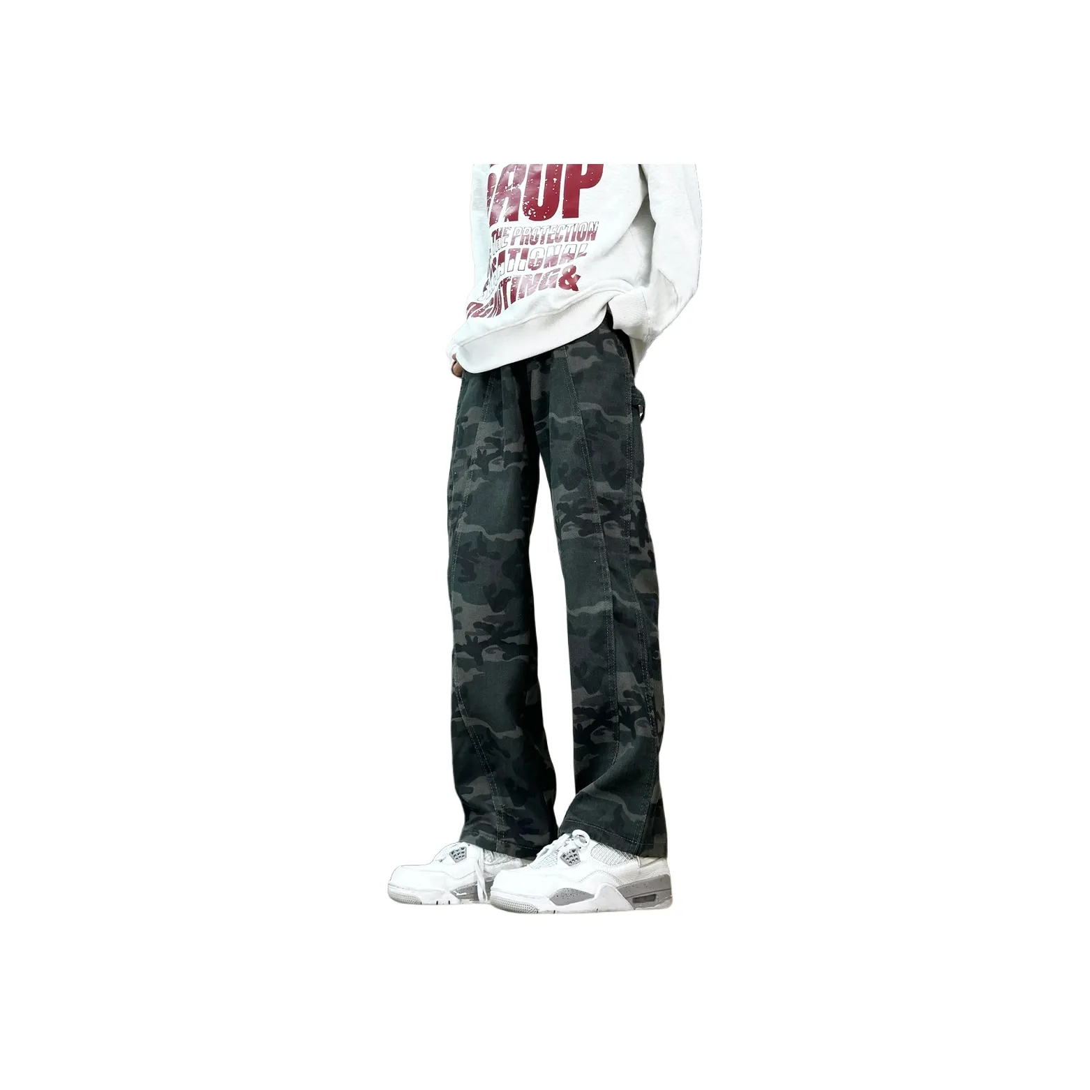 Menglaini Jeans Unisex Camouflage