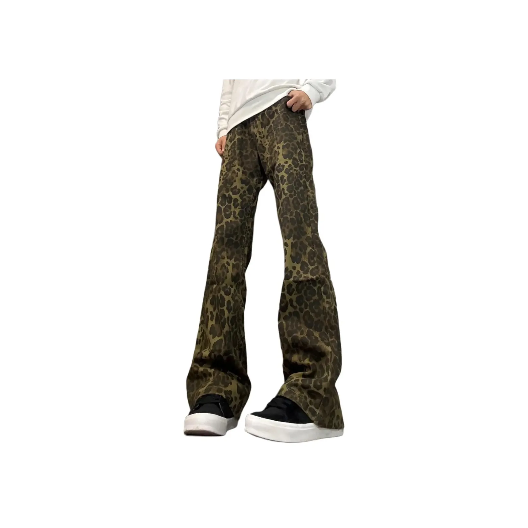 XUBAIHUO Леопардовый принт Унисекс Джинсы