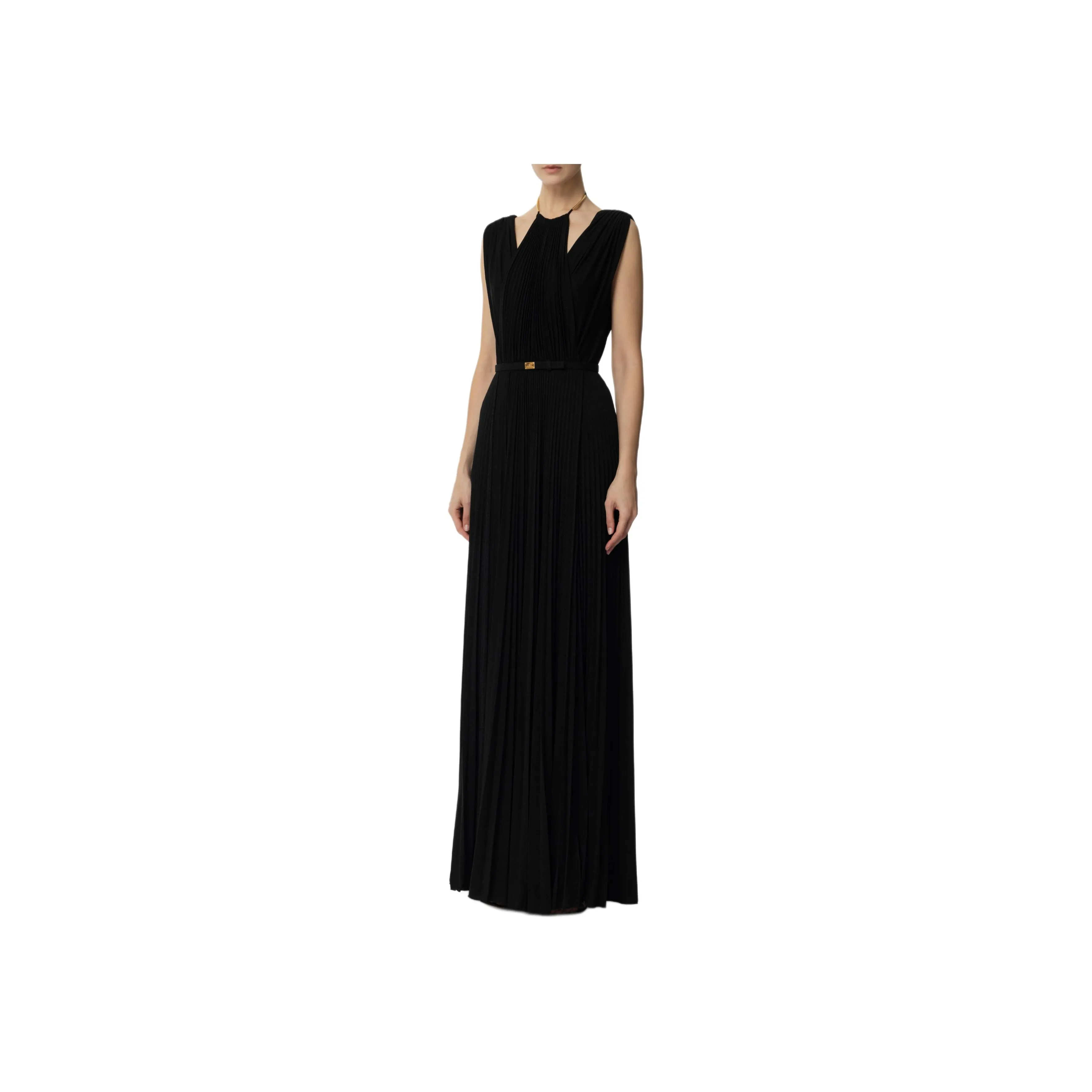 Elisabetta Franchi Belted Lurex Gown