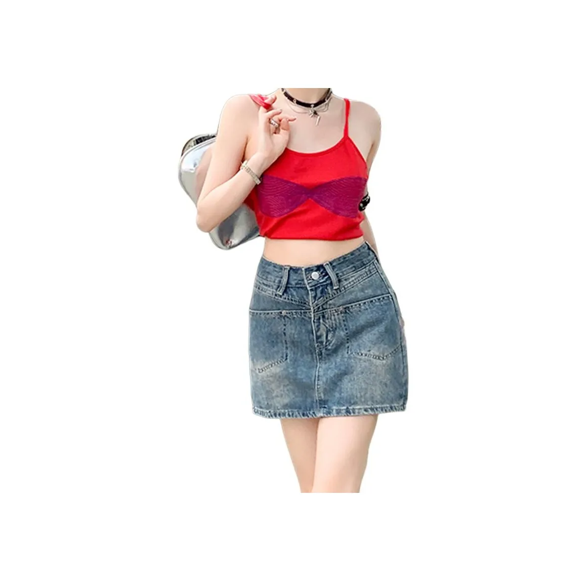 YEARNED Джинсовые короткие юбки Женские