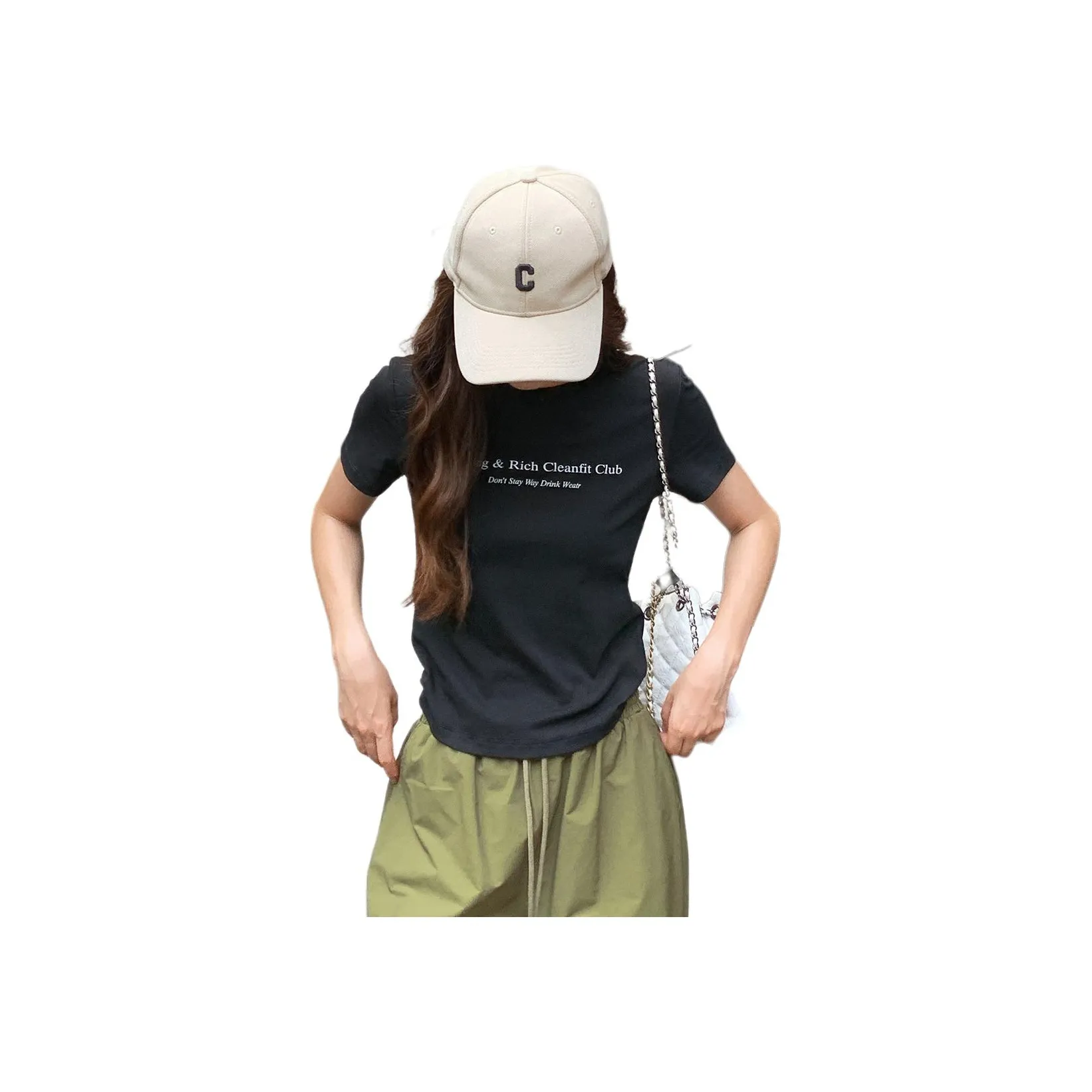 NANING 9 Черные Женские T-рубашки