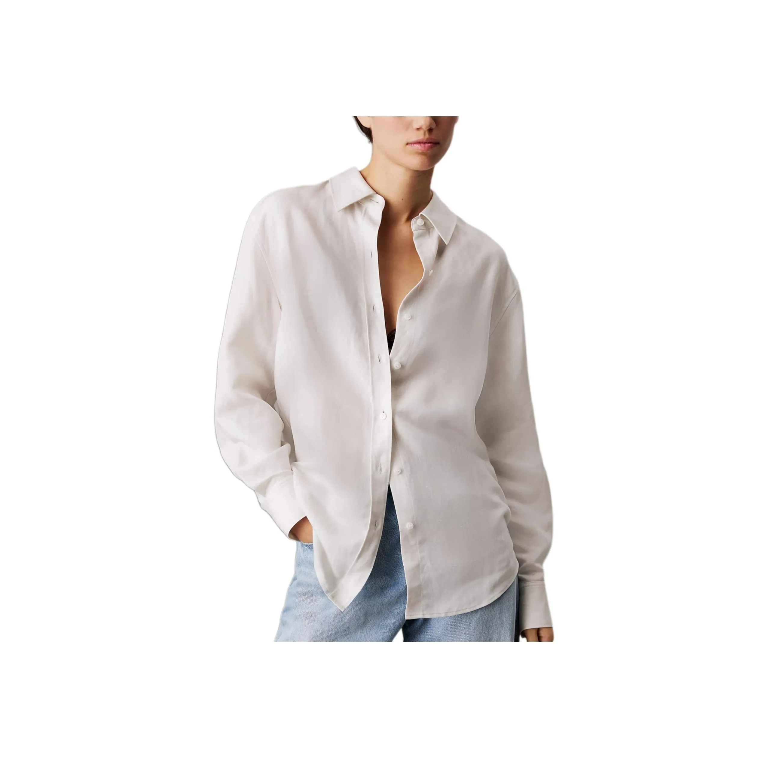 CALVIN KLEIN Shirt Europe Version Women's Chalk White