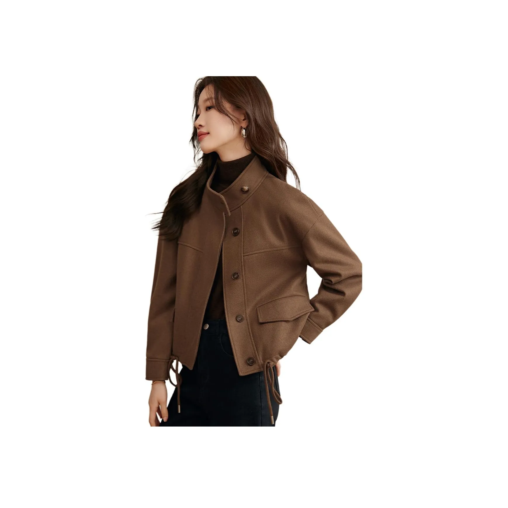 Mo Han Yi Mei Jackets & Coats Women's Coffee