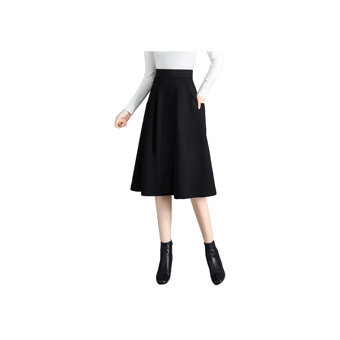 TOUCH Черная Женская Повседневная Длинная Юбка