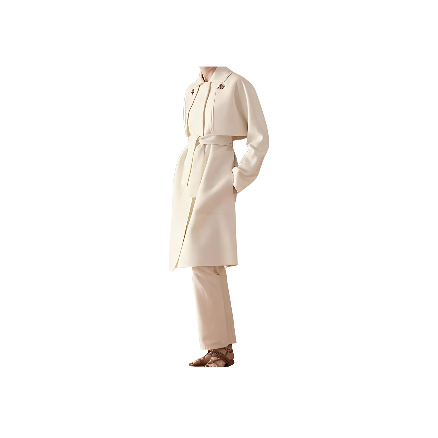 HERMES Velvet Jackets Women's Gray White