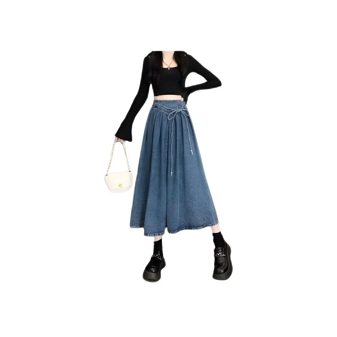 Wooden Rabbit Деним Длинный Юбка Женские