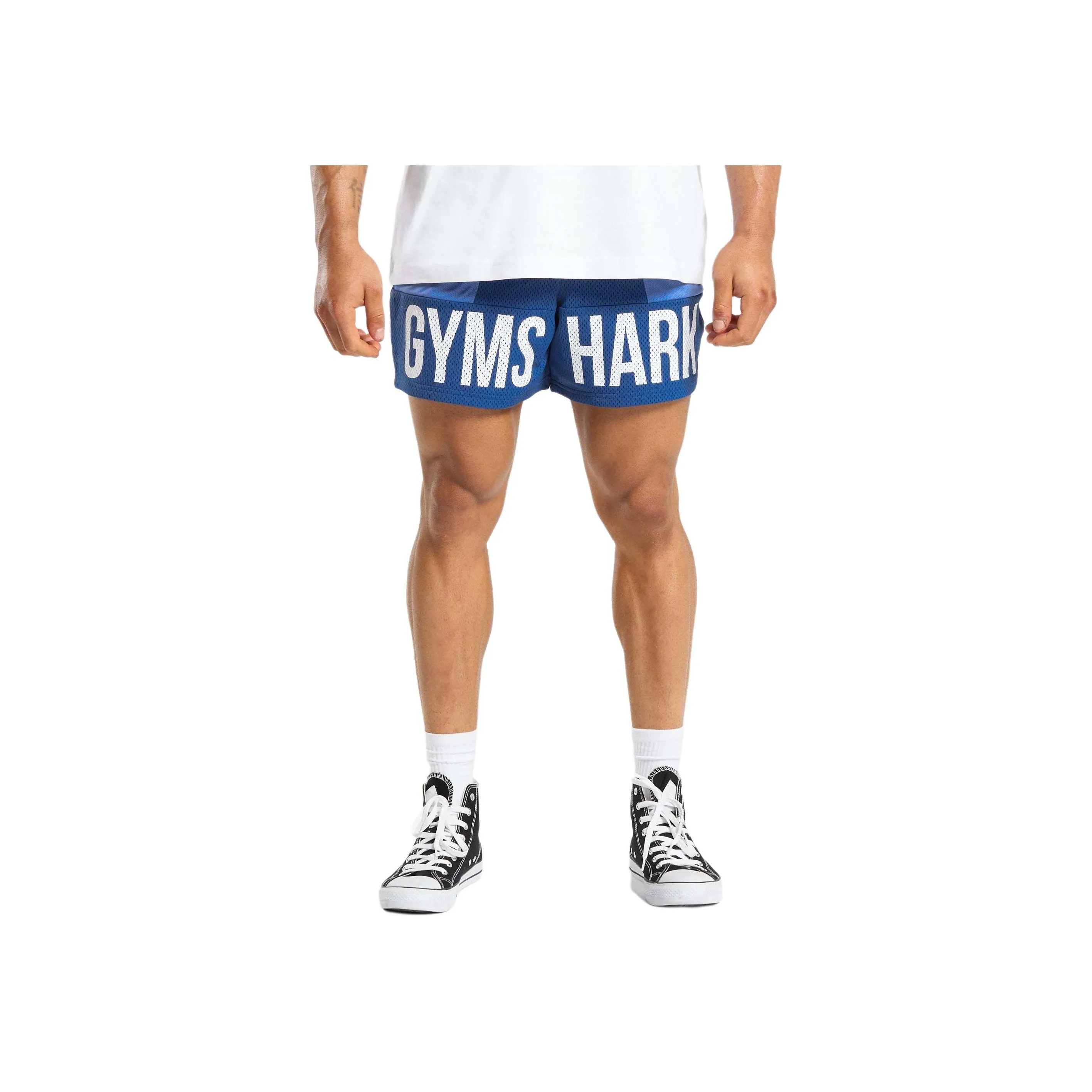 GYMSHARK BRANDMARK MESH 5' SHORTS Casual Shorts Men's Blue