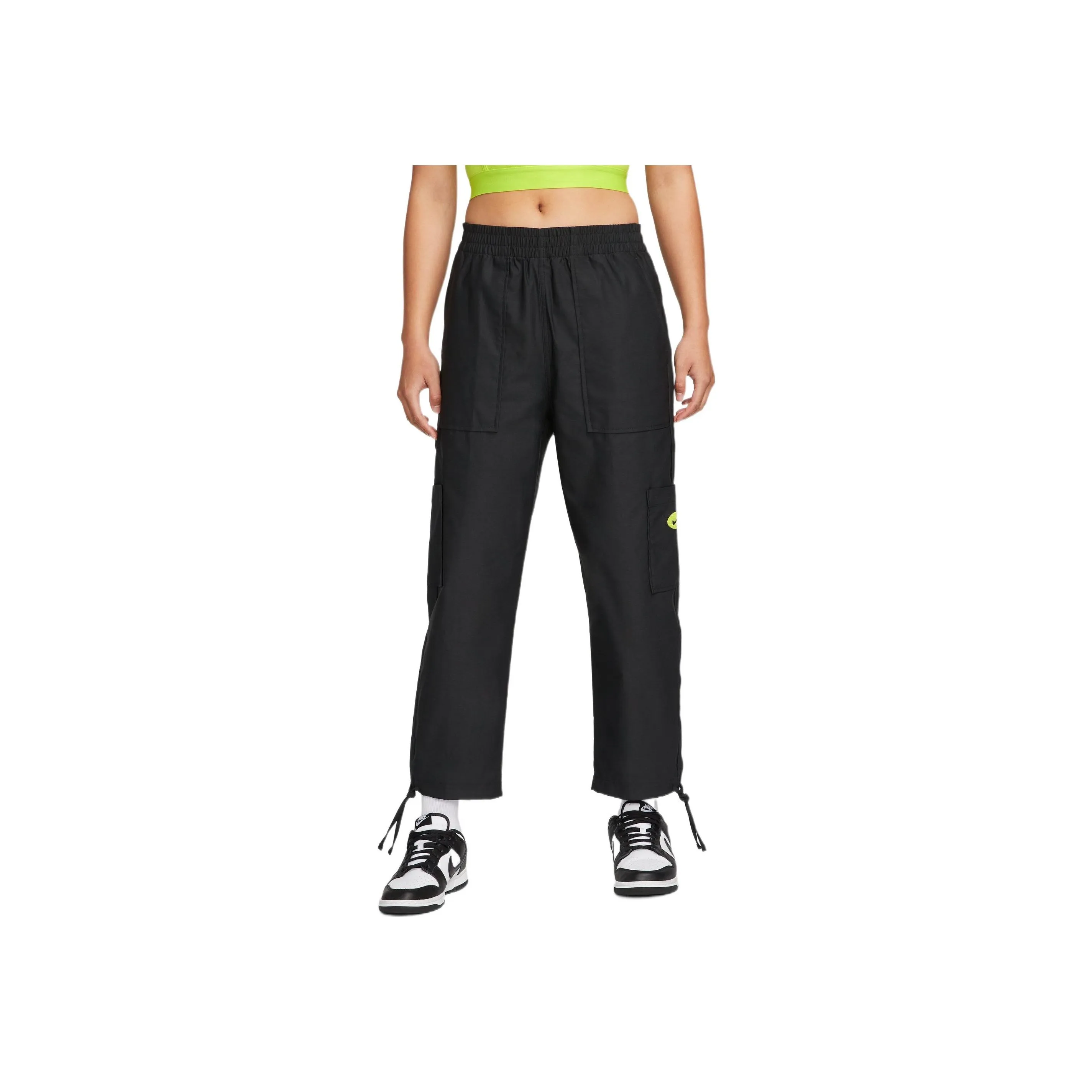 Nike Women's Drawstring Cuff Straight-Leg Pants Black