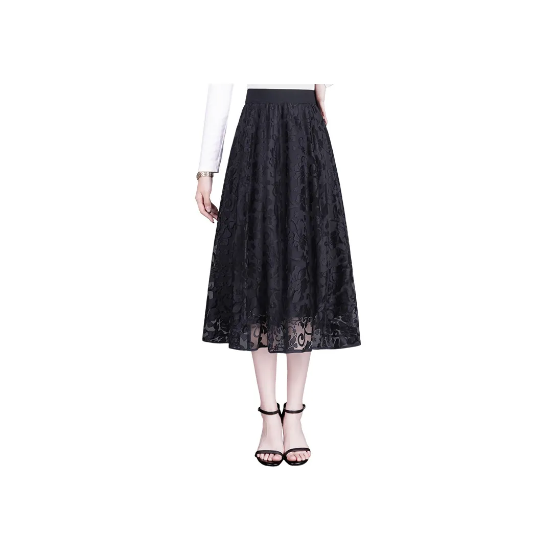 Cypress House Повседневный Длинный Юбка Женские Черный