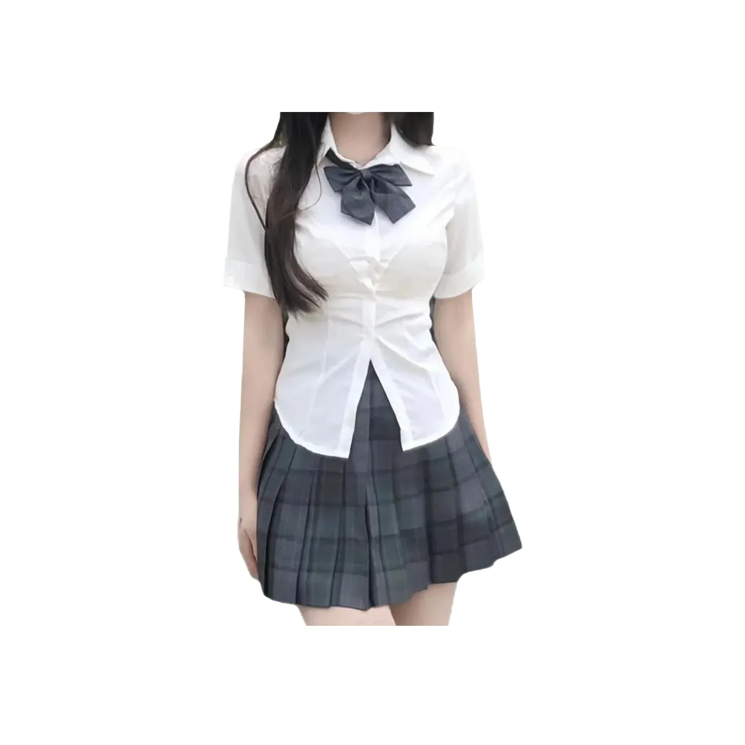 FLIM UNIFORM Комплект Женская Белая Рубашка + Клетчатая Юбка