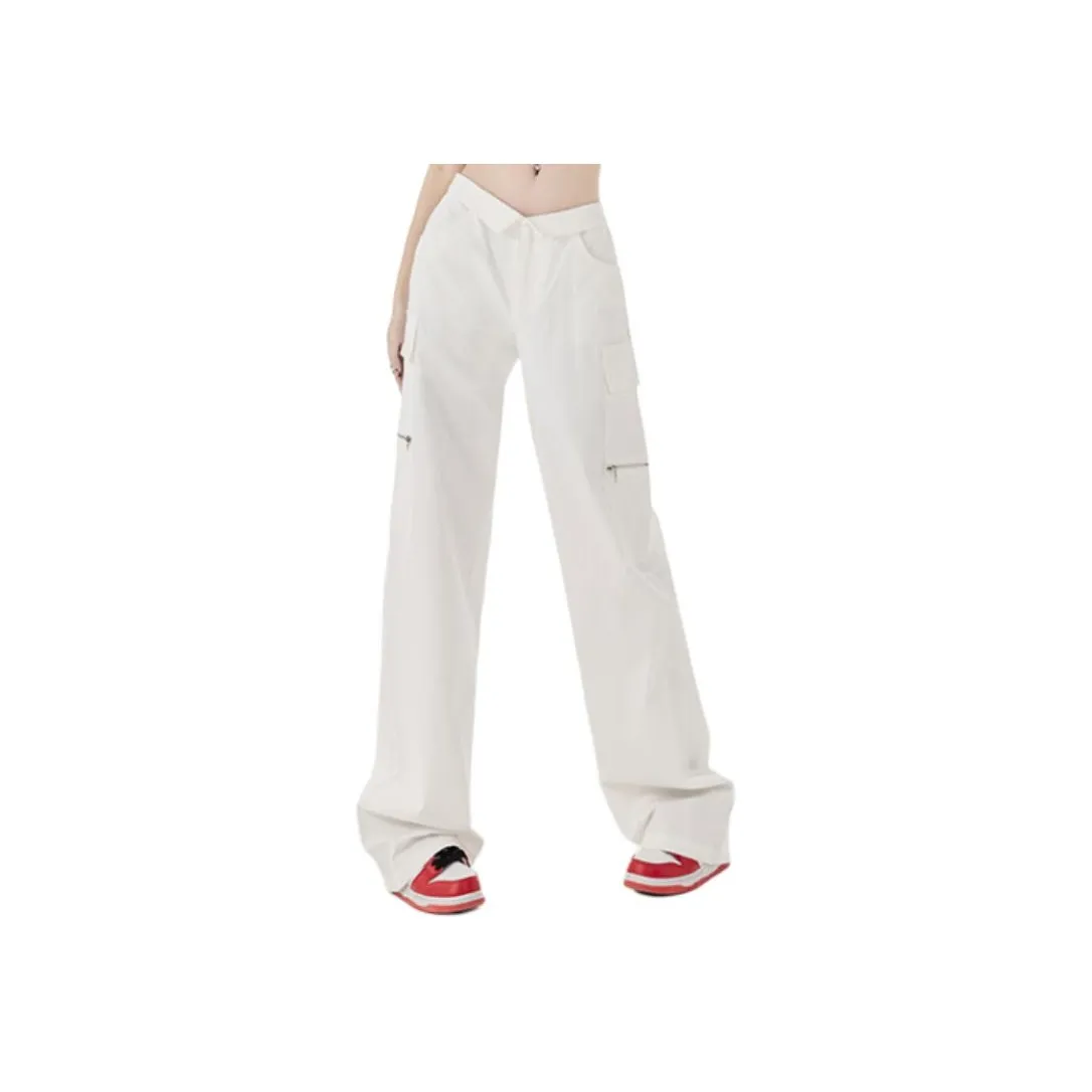 SONGS ALONG Брюки карго Женские Белые